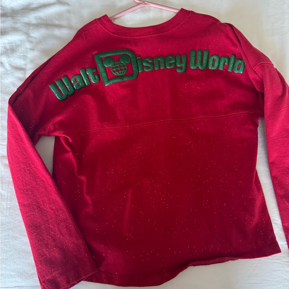 Walt Disney world red glitter Christmas spirit jersey Minnie christmas